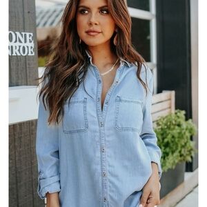 Women's Light Blue Denim Shirt